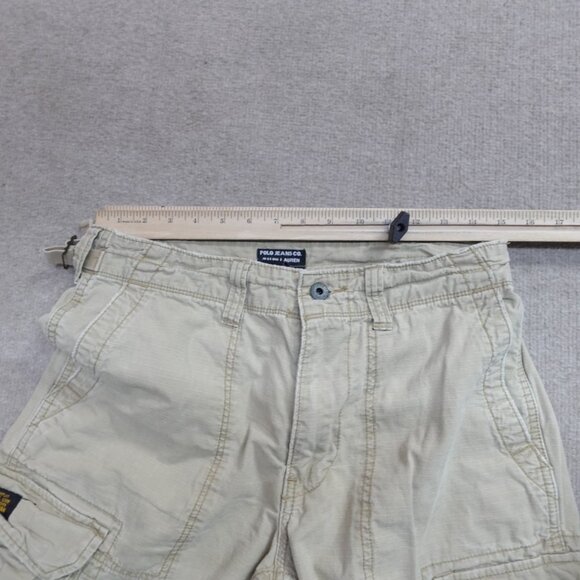 Polo Jeans Ralph Lauren Pants 30 Beige Cargo Ripstop Side Adjusters Y2K - Picture 5 of 10
